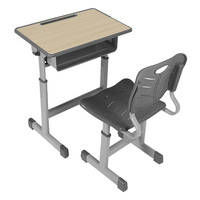 Ensemble bureau et chaise d'école en bois à prix d'usine avec porte-stylo pour les élèves, réglable, pour une seule personne