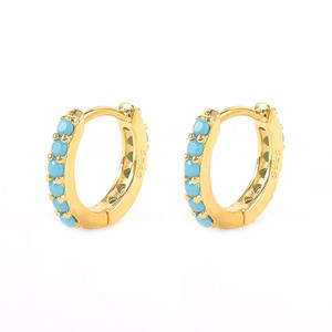 Boucles d'oreilles créoles plaquées or ROXI pour femme, micro-incrustées de zircon, tendance, cadeau de mariage, fête, argent sterling S925 - Product Image 1