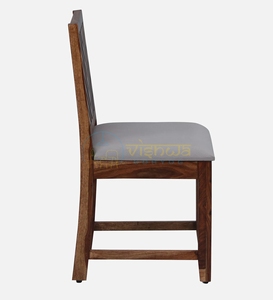 Artisan Sheesham Wood <b>Dining</b> <b>Chair</b> with Chevron Slatted Backrest and Cushioned Seat <b>Rustic</b> Modern Furniture <b>Chair</b> Accent Seating - Product Image 4