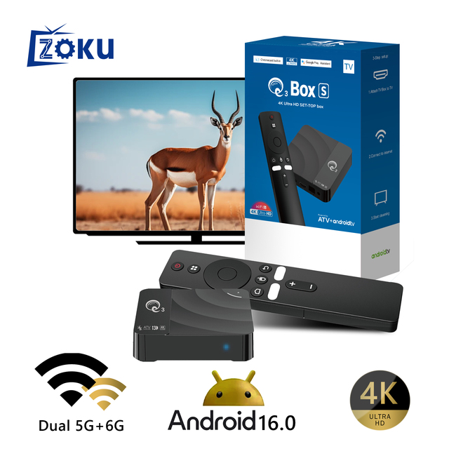 ZOKU HCS96-Q3 Android 16 TV BOX WITH 1GB RAM 8GB ROM Set Top Box Support Multi Language 4k Tv Box with Allwinner H313 Quad Core