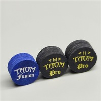 Embout de queue de billard professionnel de marque TOM fabriqué en Chine - 14 mm, noir/bleu, cuir de porc multicouche pour les professionnels