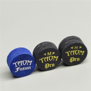 Punta per Stecca da Biliardo Professionale Marca TOM - 14mm <span class=keywords><strong>Nero</strong></span>/Blu Multistrato in Pelle di Maiale per Professionisti - Product Image 2