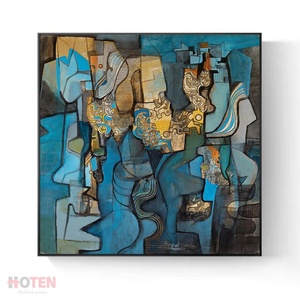 Pintura Artística Abstracta Moderna Hecha a Mano sobre Lienzo, 100% Pintada a Mano, Textura Gruesa, Cuadro al Óleo <span class=keywords><strong>para</strong></span> Decoración del Hogar y Hoteles - Product Image 1