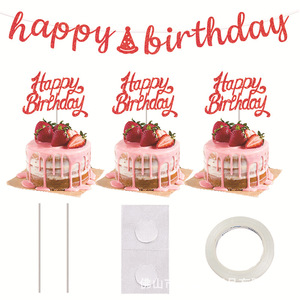 Happy Birthday Banner Paper Flocking Decorations For Birthday Party Venue Setup - Product Image 2