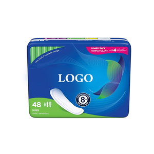 <span class=keywords><strong>Serviette</strong></span> hygiénique jetable à ailettes en coton biologique biodégradable personnalisable, super absorbante, protection contre les fuites, <span class=keywords><strong>serviette</strong></span> à base de plantes pour femmes - Product Image 1