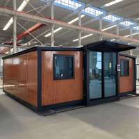 Maison extensible à double aile en acier galvanisé haute résistance, résistante à la corrosion, villa modulaire préfabriquée pliable et mobile