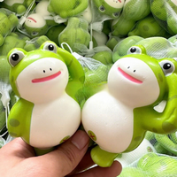Jouet grenouille Salute Artifact à ressort lent, mignon, à presser, en PU, pour jeunes, populaire sur internet, amusant à pincer pour garçons et filles