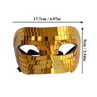 Artisanat en verre réfléchissant à demi-visage pour Halloween, décorations de festival de masque de fête de boule de disco
