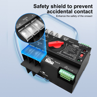 TOMZN Riel DIN ATS Trifásico 3P 63A 100A 125A 220V 230V Conmutador Selector Eléctrico de Transferencia Automática de Doble Alimentación Ininterrumpida