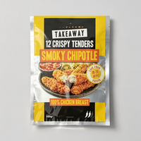 Sachet métallisé imprimé sur mesure à trois soudures latérales, qualité alimentaire, pour frites surgelées, poulet frit, prêt à l'emploi en friteuse à air, emballage pour stockage longue durée en congélateur