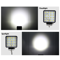 Homologation ECE R10, lampe de travail LED 48W pour tracteur agricole, lampe de travail LED carrée de 4,3 pouces