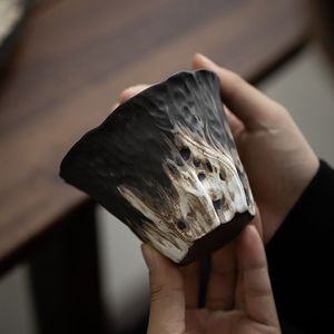 Gaiwan en céramique de 200 ml, fait main, motif lotus en relief, style Tureewabi Sabi, en poterie rustique, pour la préparation <span class=keywords><strong>du</strong></span> thé Kung Fu, cadeau - Product Image 5