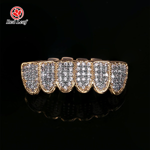 Bijoux Redleaf Moissanite Grillz Rond Brillant Coupe Argent 10k 14k 18k Plaqué Or VVS Hip Hop <span class=keywords><strong>Bereal</strong></span> Bijoux Grillz - Product Image 2