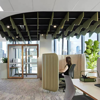Conception personnalisée Panneau acoustique en polyester Panneaux acoustiques de plafond insonorisants pour bureau Café