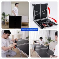 Table de ping-pong pliable peu encombrante, montage facile, ensemble de tennis de table portable, filet rétractable, poignée de transport, durable, pour enfants et adultes