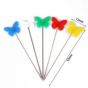 Vente en gros 100 pièces 200 pièces artisanales et cousues multicolores 53MM épingles de courtepointe <span class=keywords><strong>à</strong></span> <span class=keywords><strong>tête</strong></span> de fleur <span class=keywords><strong>plate</strong></span> - Product Image 2