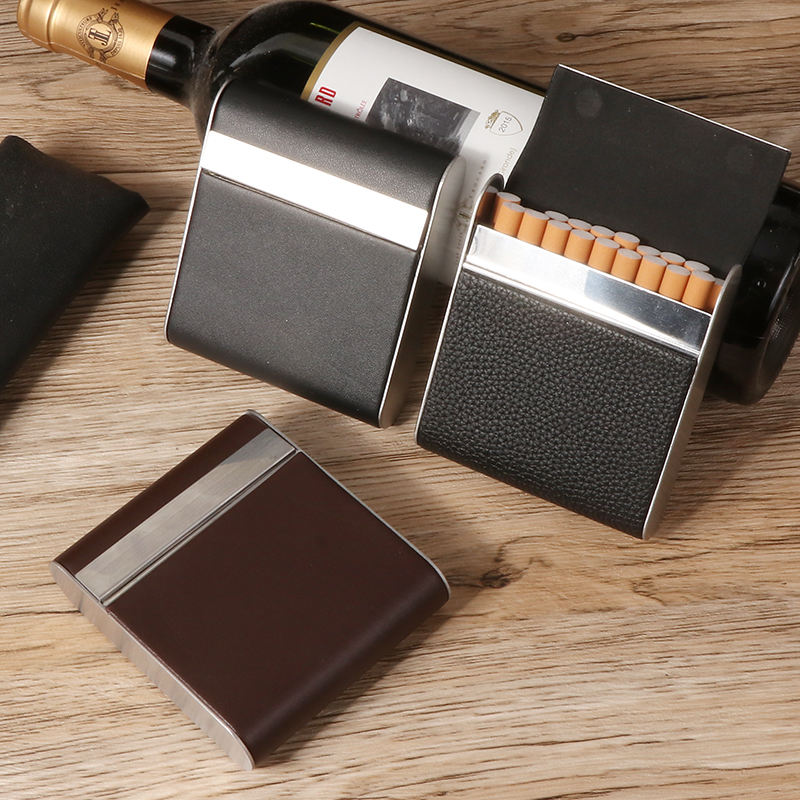 Portasigarette Portatile In Plastica E Metallo Per Sigarette 100s Con Accendino Di Ricarica USB-capacà Confezione Da 20 - Foto 5