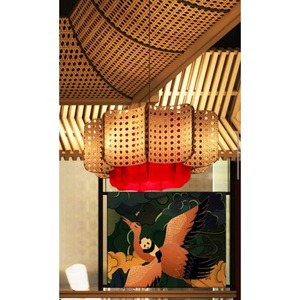 Lámpara colgante de ratán estilo Wabi Sabi, inspirada en el Zen japonés, color chocolate, redonda, con LED E27, para restaurante o habitación privada. - Product Image 2