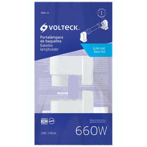 Portalampada in plastica con linea sottile POPL-14 Volteck 2 pezzi borsa Gu10 ed E27 Base stile porcellana e rame - Product Image 2