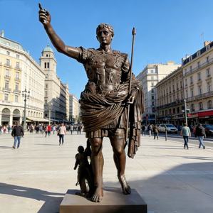 Statue en bronze romaine grandeur nature personnalisée de Jules César pour la décoration de jardin - Product Image 4