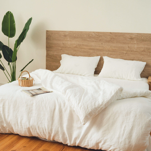 Housse de couette en lin teint en fil, lin pur <span class=keywords><strong>belge</strong></span>, ensemble housse de couette et couette en lin, taille California King - Product Image 1