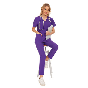Uniforme médical Les infirmières portent des gommages en gros Combinaison d'allaitement Jogger Hôpital Polyester réutilisable Ensemble de gommage personnalisé Gommages en tissu - Product Image 6