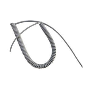 Cable retráctil eléctrico en espiral con resorte eléctrico gris personalizado - Product Image 1