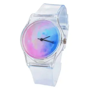 2022 New Product Stylish Colorful Transparent Silicone Simple Fashion Watches Girls