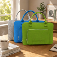Sac à main d'affaires portable réutilisable en feutre pour ordinateur portable, avec logo personnalisé, multi-poches, résistant aux chocs, de qualité supérieure
