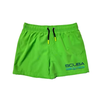 Celana Pendek Pantai Kasual Anak Laki-Laki Ukuran Besar, Bahan Polyester Spandex, Motif Garis, Logo Cetak, Cepat Kering