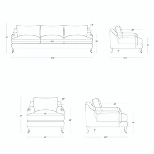 Set divano a tre posti retrò paese americano stile europeo per piccoli appartamenti semplici punti per soggiorno che combinano Comfort - Product Image 5