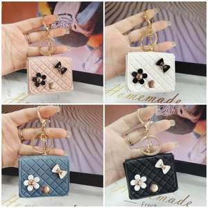 Luxury Leather Mini Bag Keychain for Earphone Case Coin <b>Purse</b> Earphone Bag Pendants Keychains for Airpods - Product Image 4