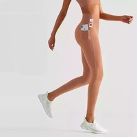 CK1429 Leggings alignés à taille super haute avec poches Pantalon de sport extensible pour les hanches et les hanches