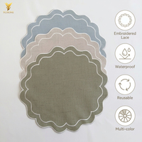 Napperons personnalisés Ychon classiques en polyester brodé, résistants à la chaleur, pour la décoration de tables de restaurants occidentaux et de fêtes