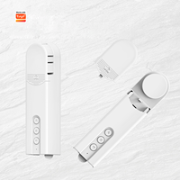 Moteur de rideau vertical électrique intelligent Tuya WiFi avec capteur, batterie intégrée, contrôle vocal via APP, en ABS blanc