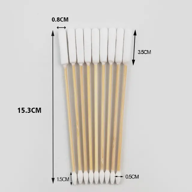 industrial cleanroom cleaning Double Head Long stick Large Cylindrical Long Cleaning bamboo wooden Cotton Swabs