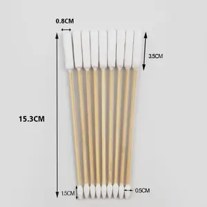 Nettoyage de salle blanche industrielle Double tête Long bâton Grand cylindrique Long nettoyage bambou coton-tige en bois