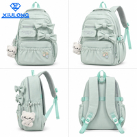 Sac à dos pour adolescentes, style coréen, avec logo personnalisé, design mignon avec nœud, multi-poches, grande capacité, pour le quotidien, le campus, les étudiantes