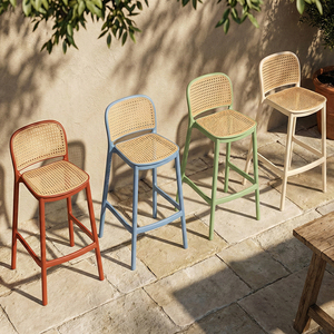 Silla de Bar de Plástico para Exteriores, Colorida, de Alta Gama, para Jardín, Cafetería, Bar, con Patas Altas - Product Image 6