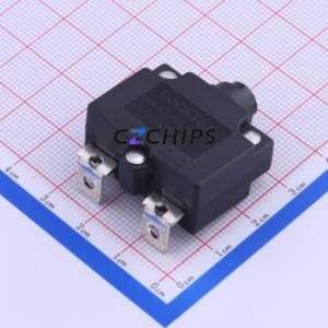 RTB-15B4BNBNFA <b>Push</b> <b>Button</b> <b>Switch</b> Through hole Component (THT) <b>Switch</b> Round <b>Button</b> Vertical Mount 15A Black - Product Image 1