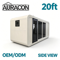 AURACON Maison préfabriquée modulaire en structure acier de 20 pieds avec design moderne pour restaurants, cafés, complexes hôteliers et projets hôteliers