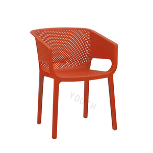 Sillas apilables de plástico blanco con respaldo alto con respaldo de PP grueso y asiento curvo para mayor comodidad - Product Image 2