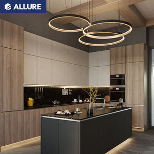 Allure armadio da <span class=keywords><strong>cucina</strong></span> prefabbricato in laminato uv laccato grigio lucido con rivestimento prefabbricato - Product Image 6