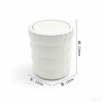 Nouvelle poubelle de bureau à couvercle rabattable en plastique série Puff 2026, grande capacité, pour la maison, les voyages, l'hôtel, design moderne, 2L 3L, en vente