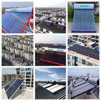 Calentador de Agua Solar de Tubos de Vacío de Venta Caliente, Sistema de Calentamiento Solar de Acero Inoxidable, Adecuado para Hoteles y Uso en Exteriores