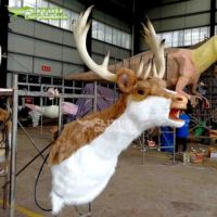 Tête d'animal d'intérieur de modèle Rudolf de renne animatronique de Noël chantant grandeur nature
