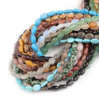 8*6mm ovale pierre naturelle pierre précieuse chat oeil de tigre cristal Turquoise Agate perles en vrac pour bracelet à bricoler soi-même fabrication de bijoux accessoires