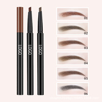 Crayon à sourcils rétractable double embout OEM, étanche et résistant à la transpiration, à pointe dure naturelle, anti-bavure, personnalisable avec logo – Offre Spéciale