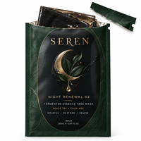 Sachet personnalisé imprimé à chaud avec feuille d'or 28 ml, anti-odeur, qualité alimentaire, scellé sur trois côtés, avec encoche de déchirement, pour emballage de masque facial à l'essence fermentée