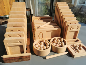 Walnut <span class=keywords><strong>Math</strong></span> Khay Đếm Bằng Gỗ Đồ Chơi Montessori Tính Toán Cảm Giác Bảng Viết - Product Image 2